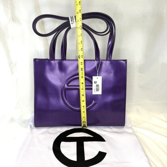 Telfar, Açai (Metallic Purple) Medium Shopping Bag, NWT (SOLD OUT COLOR) - Picture 5 of 10